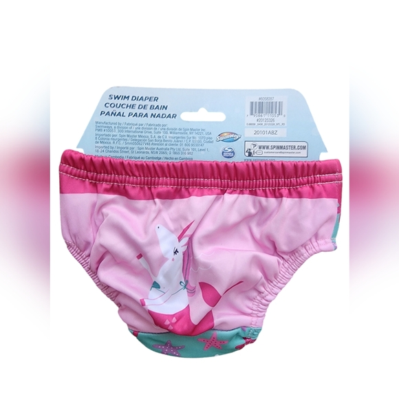 New NWT Girls Unicorn Swim Diaper 6 Months Swim Sun Hat Set - Picture 2 of 3